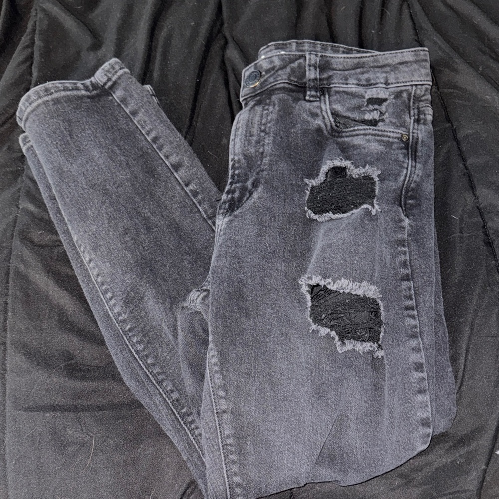 Refuge Charcoal Distressed Jeans